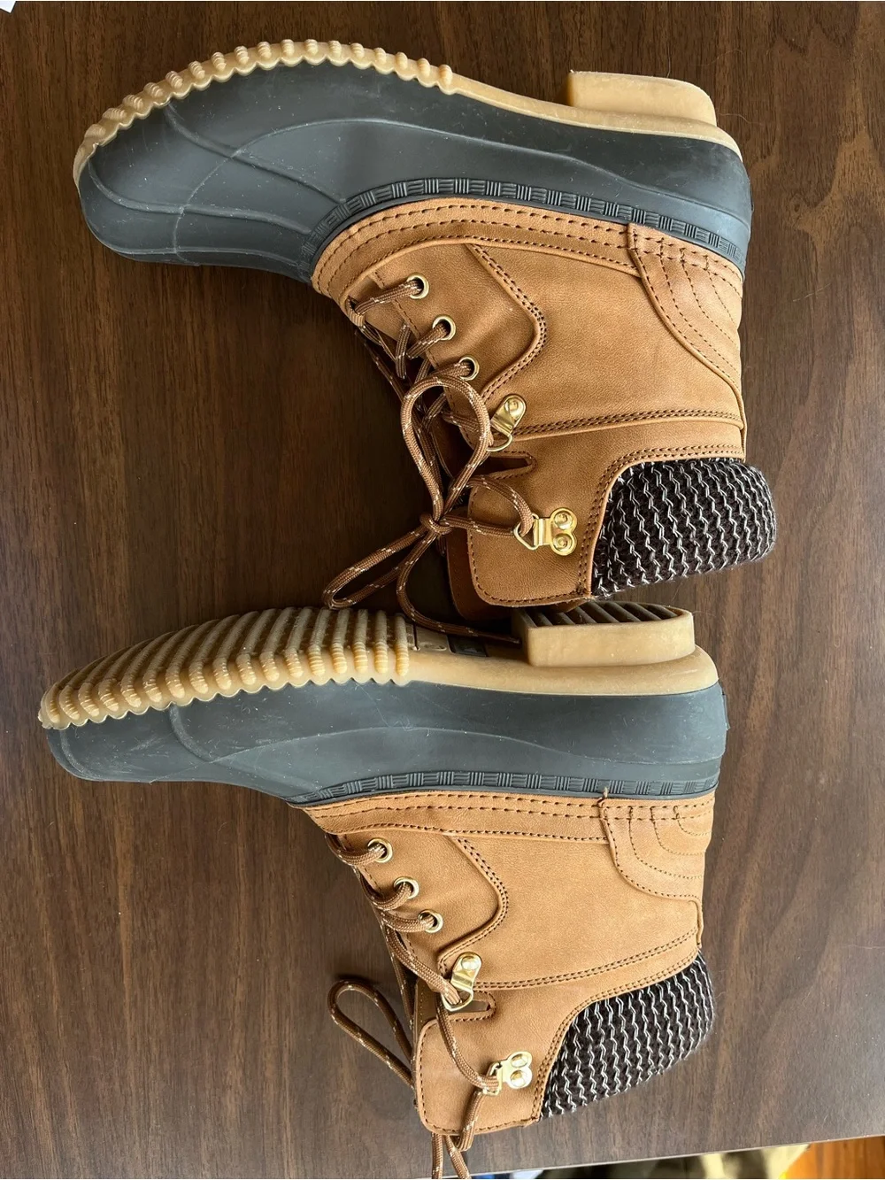 Tommy Hilfiger Brown and Dark Gray Women's Winter Rain Boots